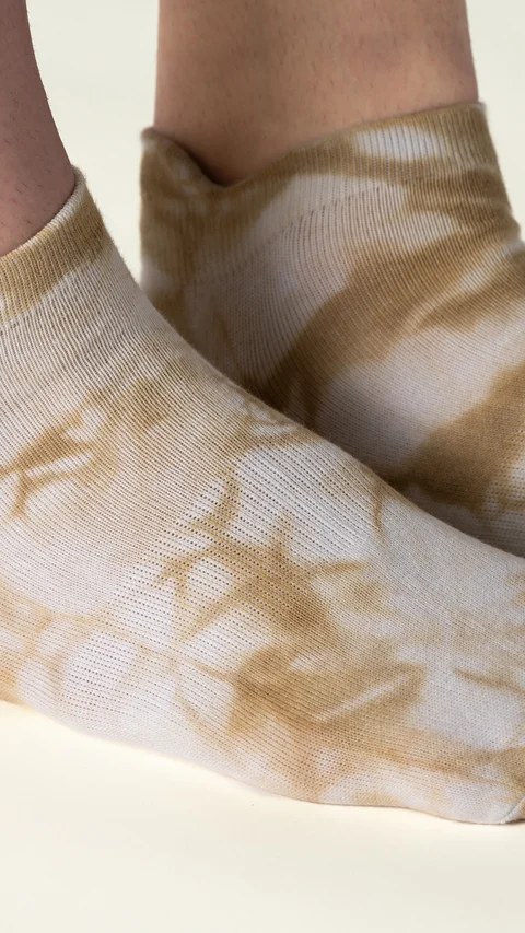 Statement Tie-Dye Below Ankle Socks- Stone Yellow