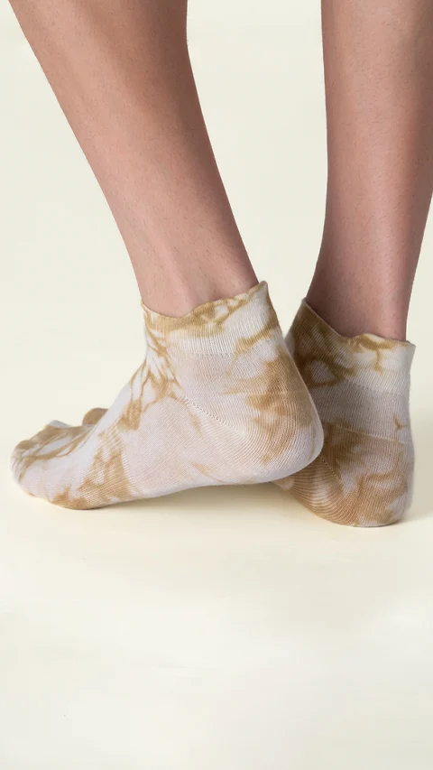 Statement Tie-Dye Below Ankle Socks- Stone Yellow