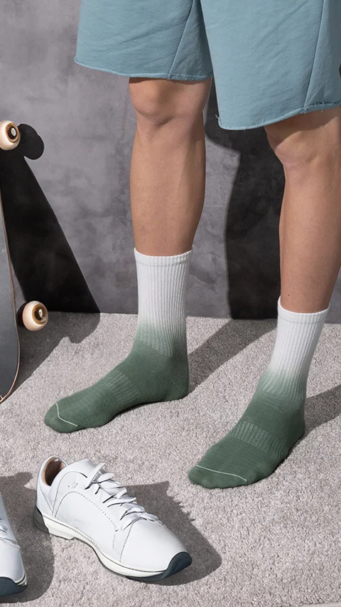 Statement Tie-Dye Calf Length Socks- Forest Fade