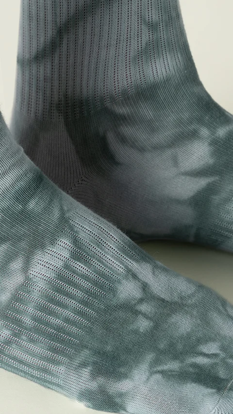 Statement Tie-Dye Calf Length Socks- Green Galaxy