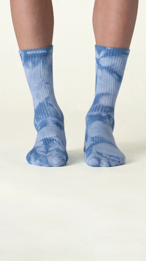 Statement Tie-Dye Calf Length Socks- Shadow Seas