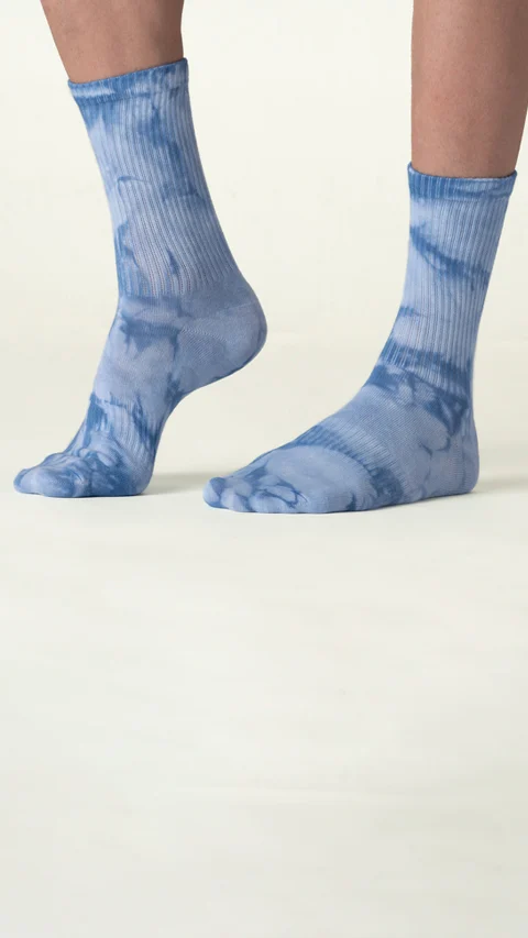 Statement Tie-Dye Calf Length Socks- Shadow Seas