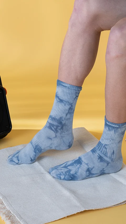 Statement Tie-Dye Calf Length Socks- Shadow Seas