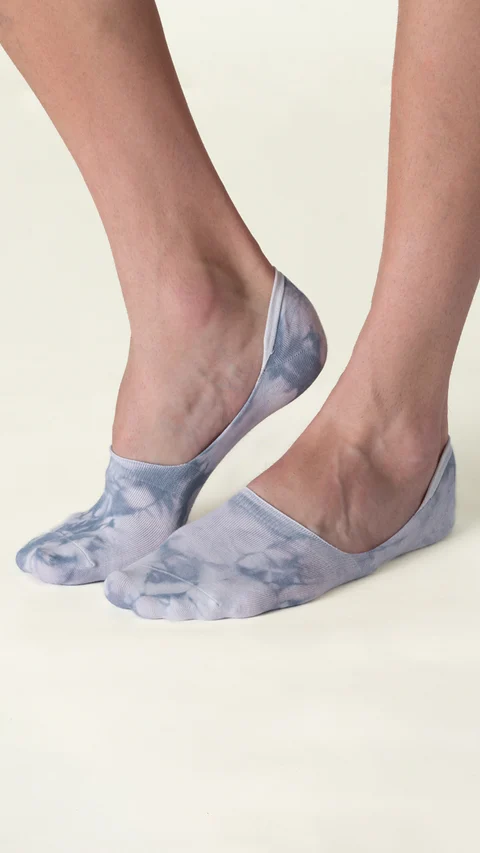 Statement Tie-Dye No Show Socks- Candy Blue