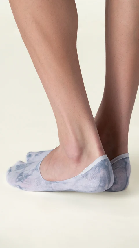 Statement Tie-Dye No Show Socks- Candy Blue