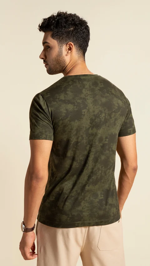Breeeze Ultra-Light Tie-Dye T-Shirt Battle Green