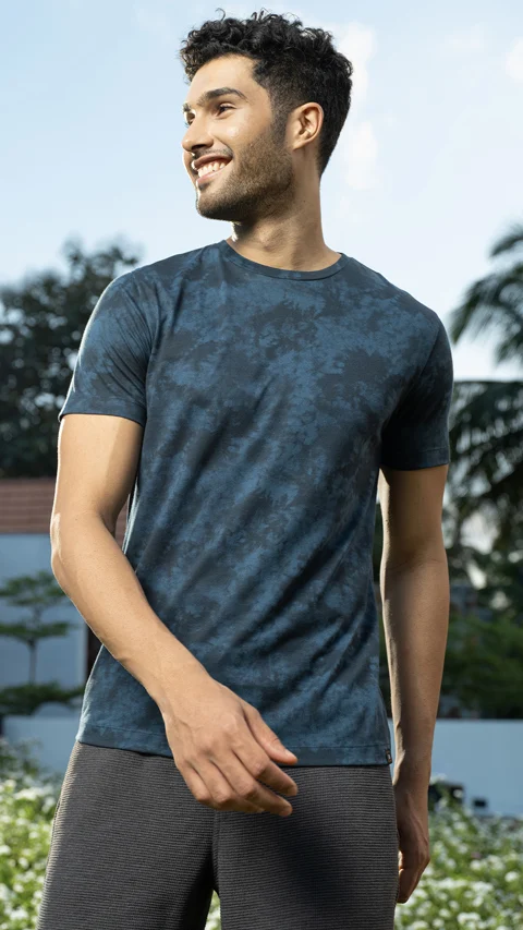 Breeeze Ultra-Light Tie-Dye T-Shirt Dusty Blue