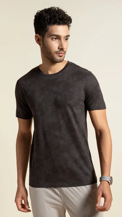 Breeeze Ultra-Light Tie-Dye T-Shirt Fossil Black