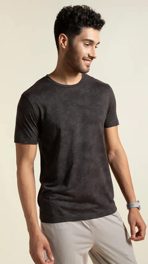 Breeeze Ultra-Light Tie-Dye T-Shirt Fossil Black