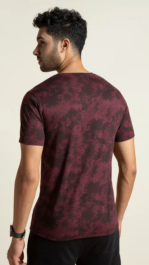 Breeeze Ultra-Light Tie-Dye T-Shirt Hippie Maroon