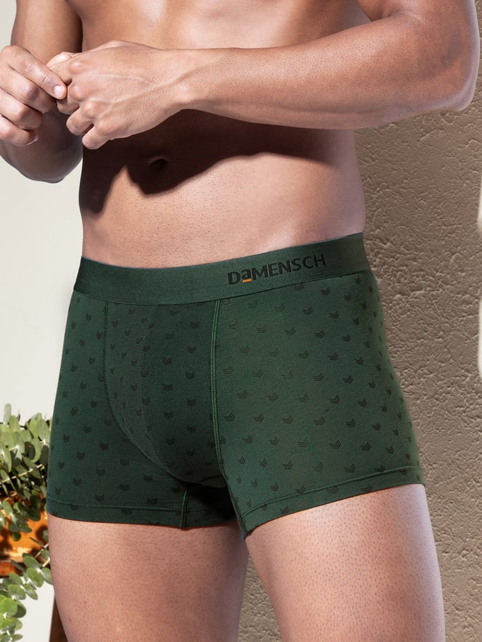 Deo-Soft Trunks Printed - Darted Green