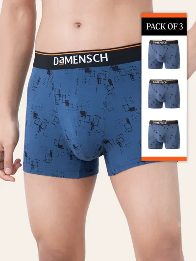 Value Deal Deo-Cotton Trunks- Navy Pixels