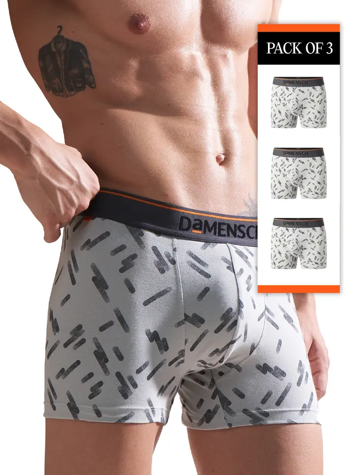 Value Deal Deo-Cotton Trunks- Stroke Gray