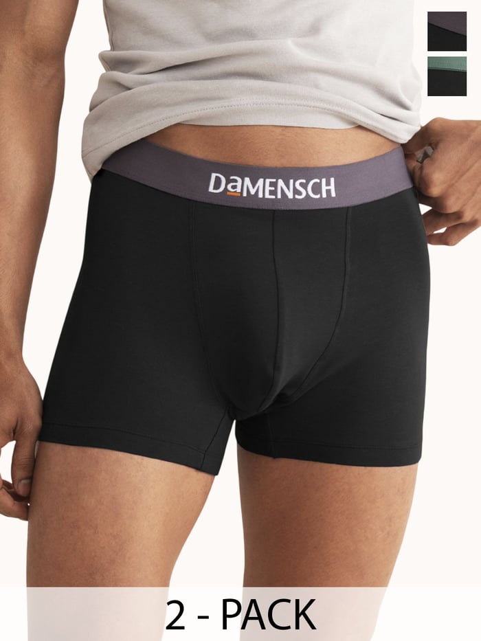 Value Deal Deo-Cotton Trunks- Hazy Black, Ivy Black
