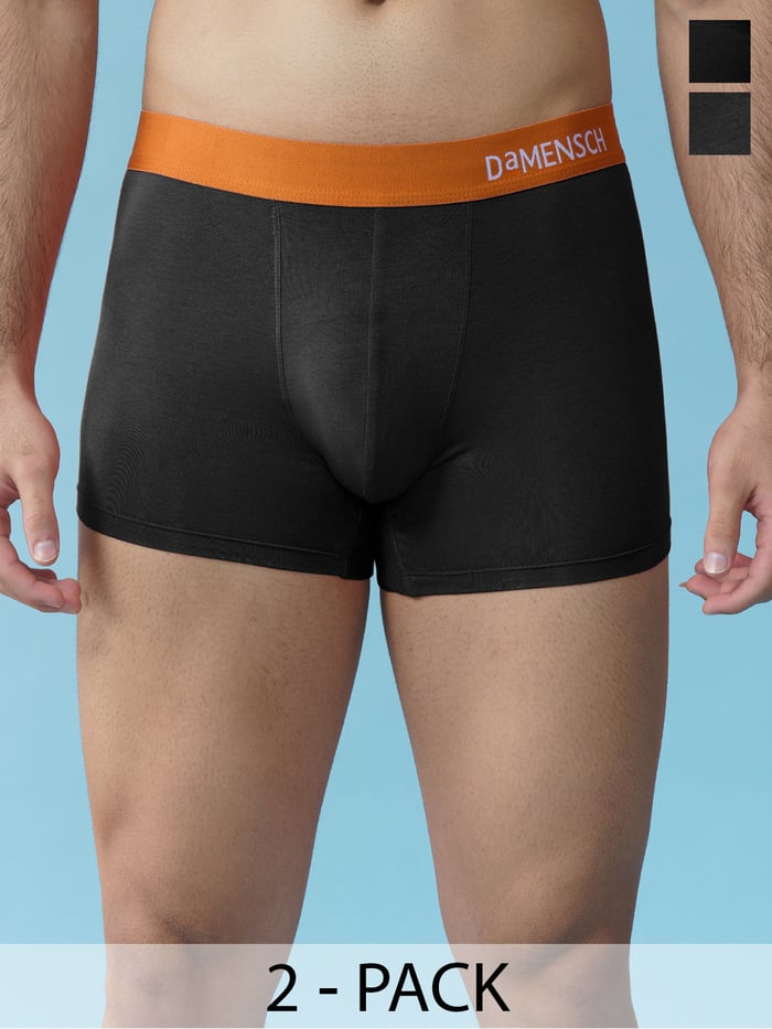 Value-Deal Deo-Soft Trunks - Flame Black, Moss Black