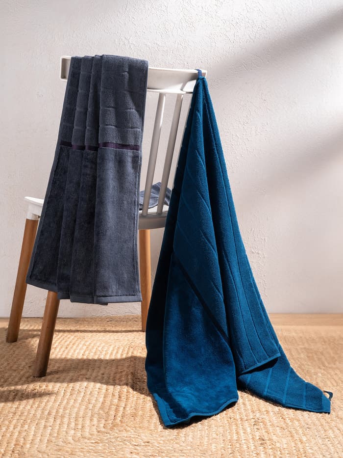 Better-Basic Bath Towels- Pack Of 2 (Nightfall Blue, Twilight Grey)
