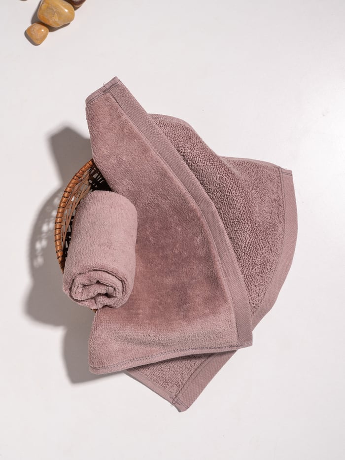 Better-Basic Face Towels- Pack Of 2 (Dusty Pink)