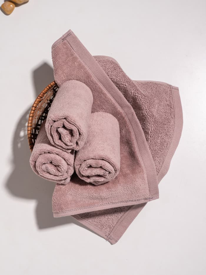 Better-Basic Face Towels- Pack Of 4 (Dusty Pink)