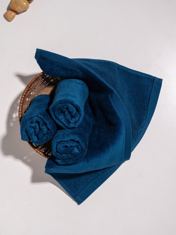 Better-Basic Face Towels- Pack Of 4 (Nightfall Blue)
