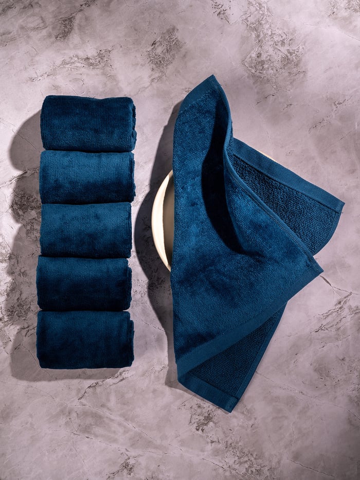 Better-Basic Face Towels- Pack Of 6 (Nightfall Blue)