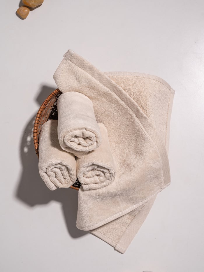Better-Basic Face Towels- Pack Of 4 (Serene Beige)