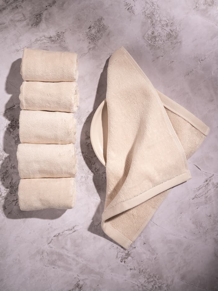 Better-Basic Face Towels- Pack Of 6 (Serene Beige)