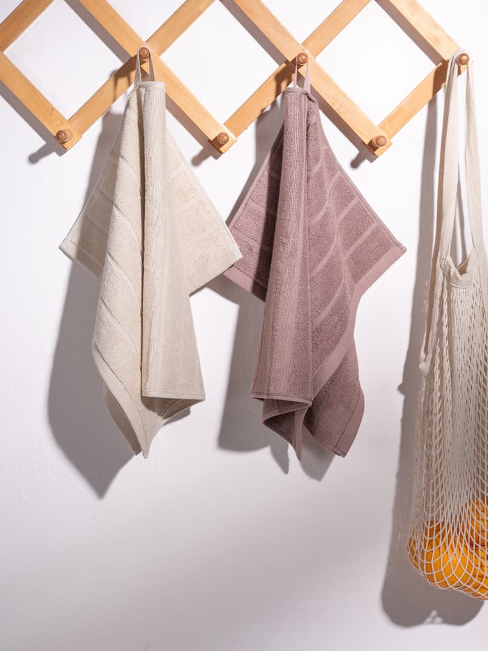 Better-Basic Hand Towels- Pack Of 2 (Serene Beige, Dusty Pink)