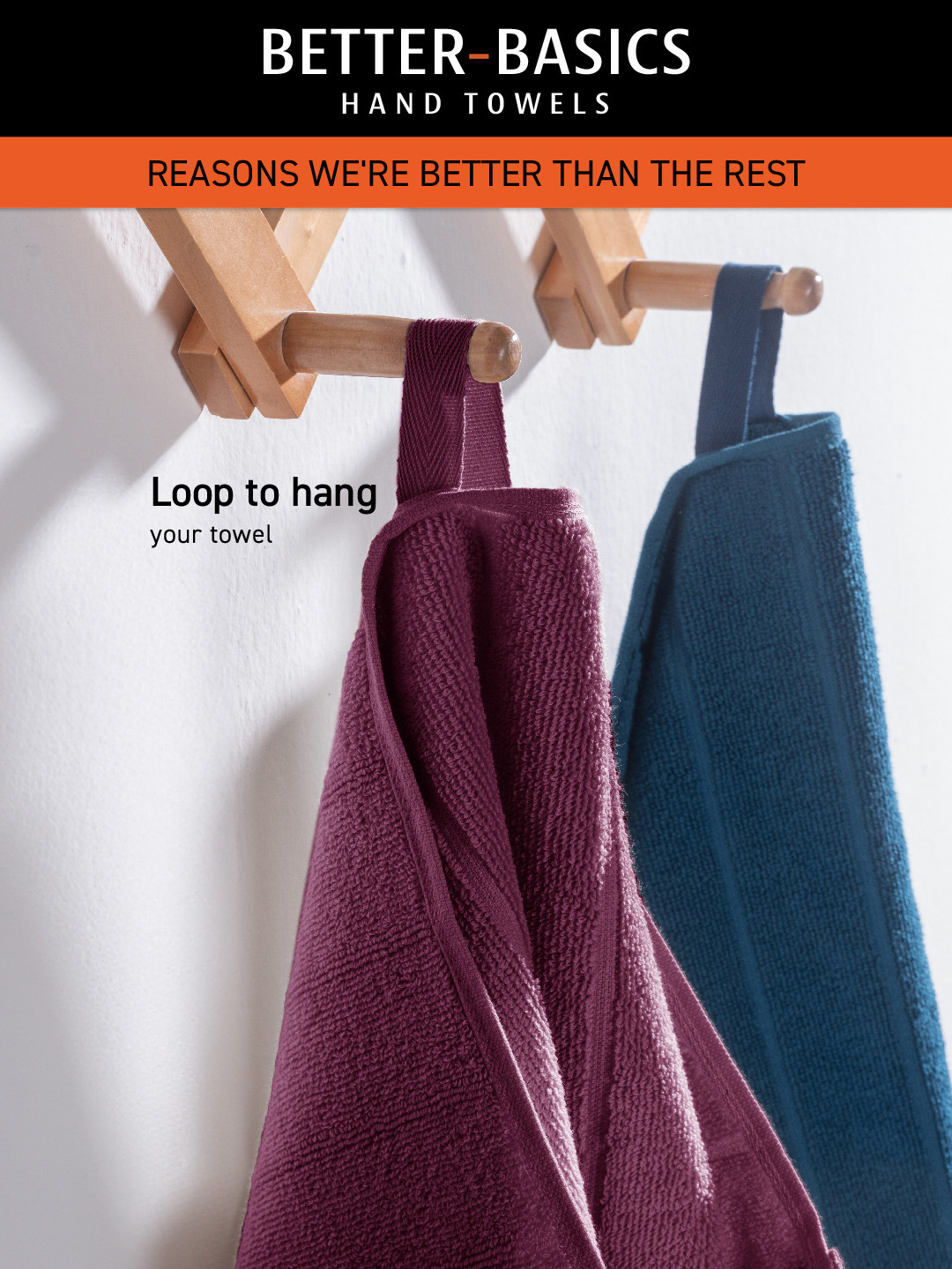 Better-Basic Hand Towels- Pack Of 2 (Nightfall Blue)