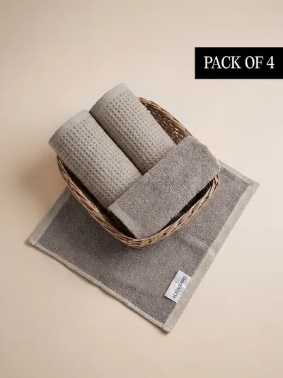 Bamboo Waffle Face Towel Reed Beige