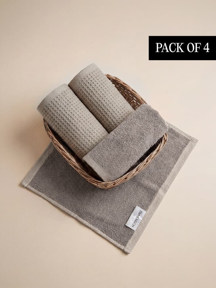 Bamboo Waffle Face Towel Reed Beige
