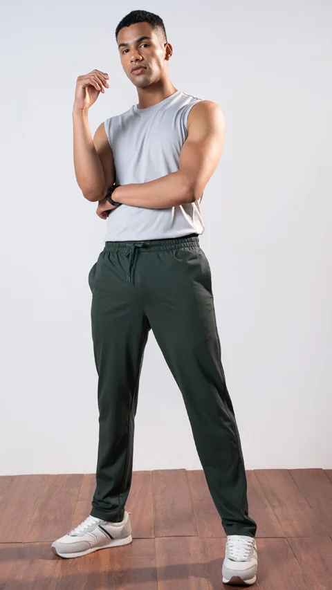 Statement Jersey Track Pant Grey Green