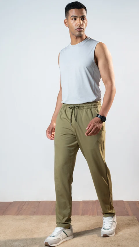 Statement Jersey Track Pant Moss Green