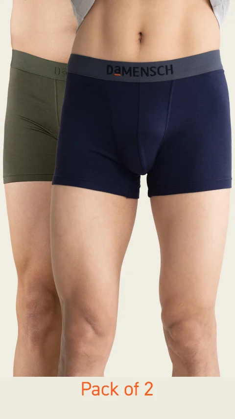 Value-Deal Deo-Soft Trunks Denim Blue, Grey Green