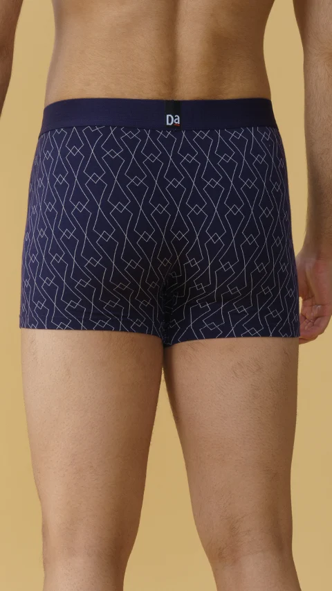 Value-Deal Deo-Soft Trunks Dashed Silver, Navy Knot