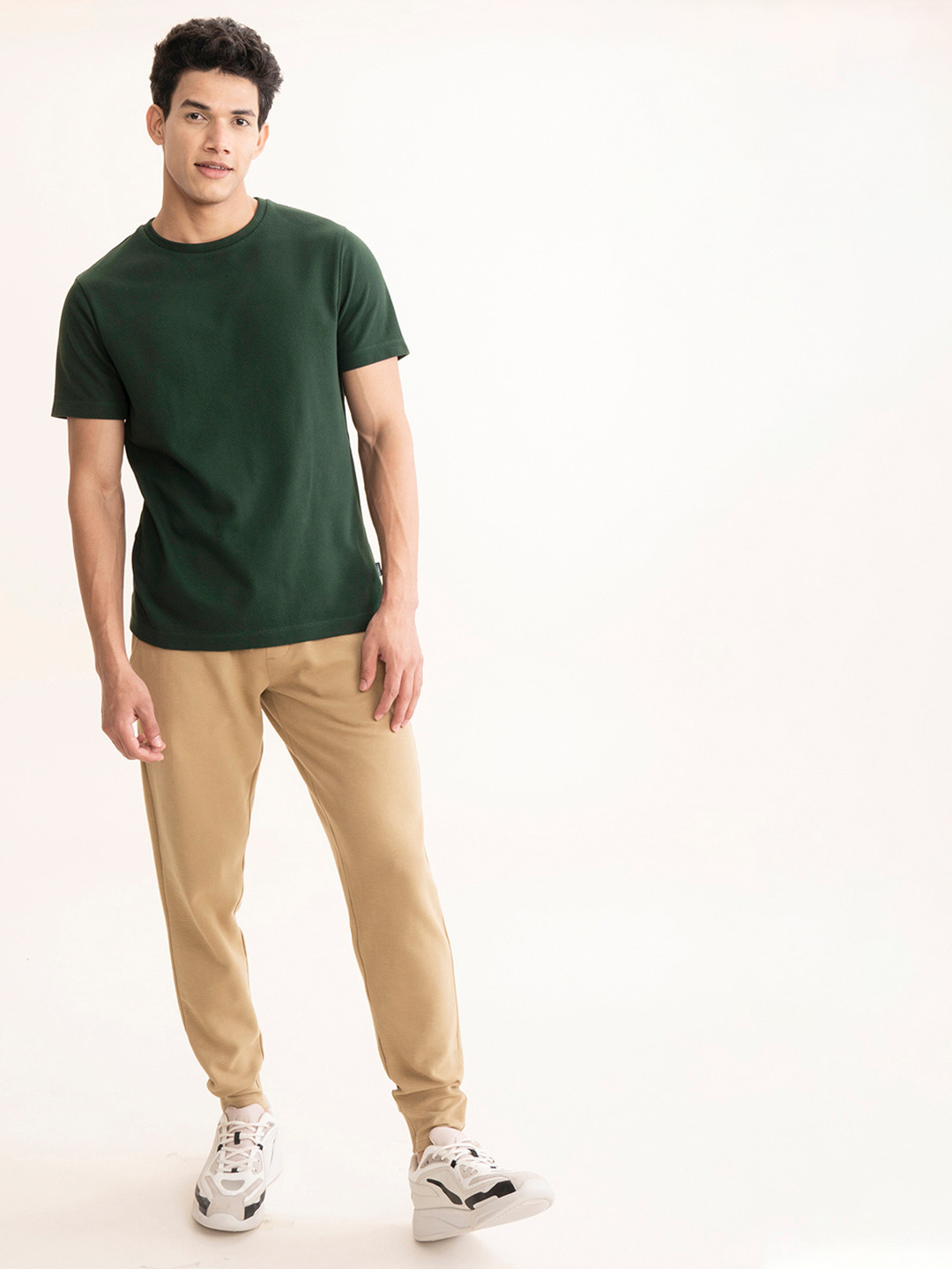 Statement Popcorn Textured Casual Tees Mountain View