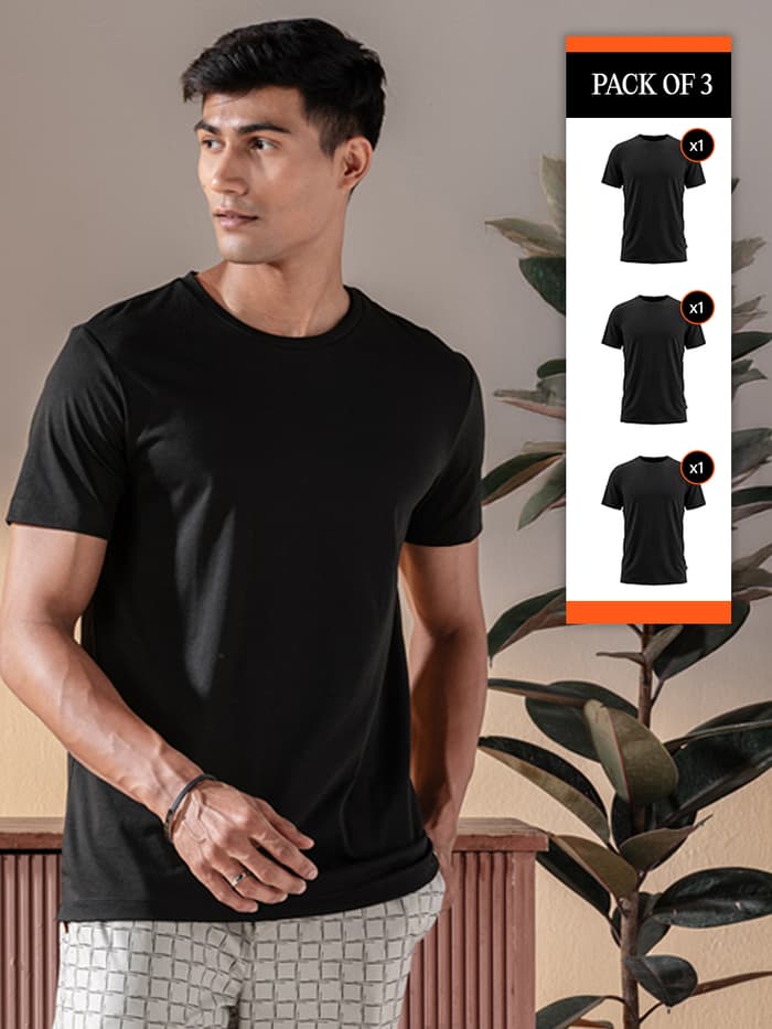 Breeeze Ultra-Light Solid T-Shirt Canopy Green Jet Black