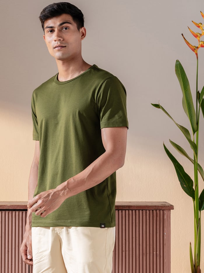 Breeeze Ultra-Light Solid T-Shirt Olive Green