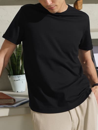 Constant All-Degree Pique T-Shirts Solid Jet Black