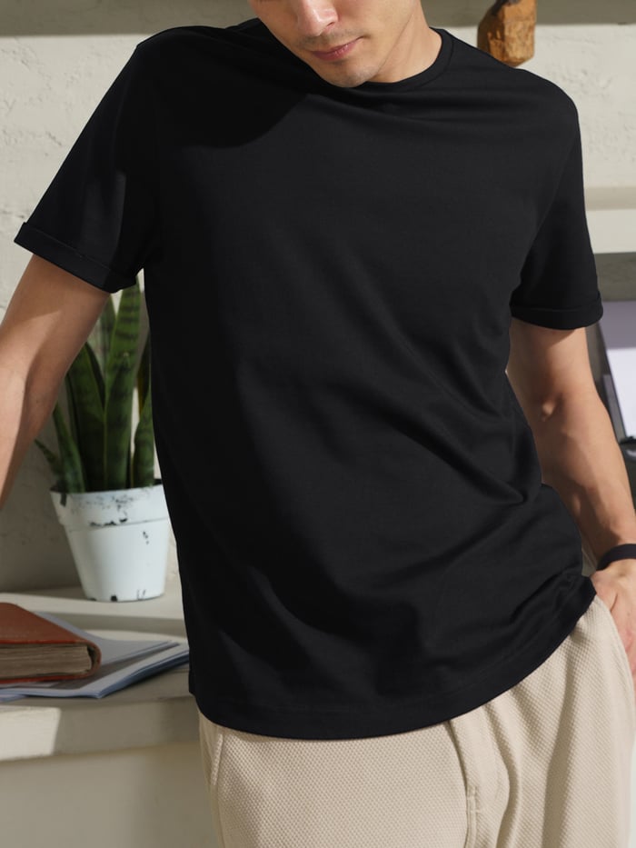 Constant All-Degree Pique T-Shirts Solid Jet Black