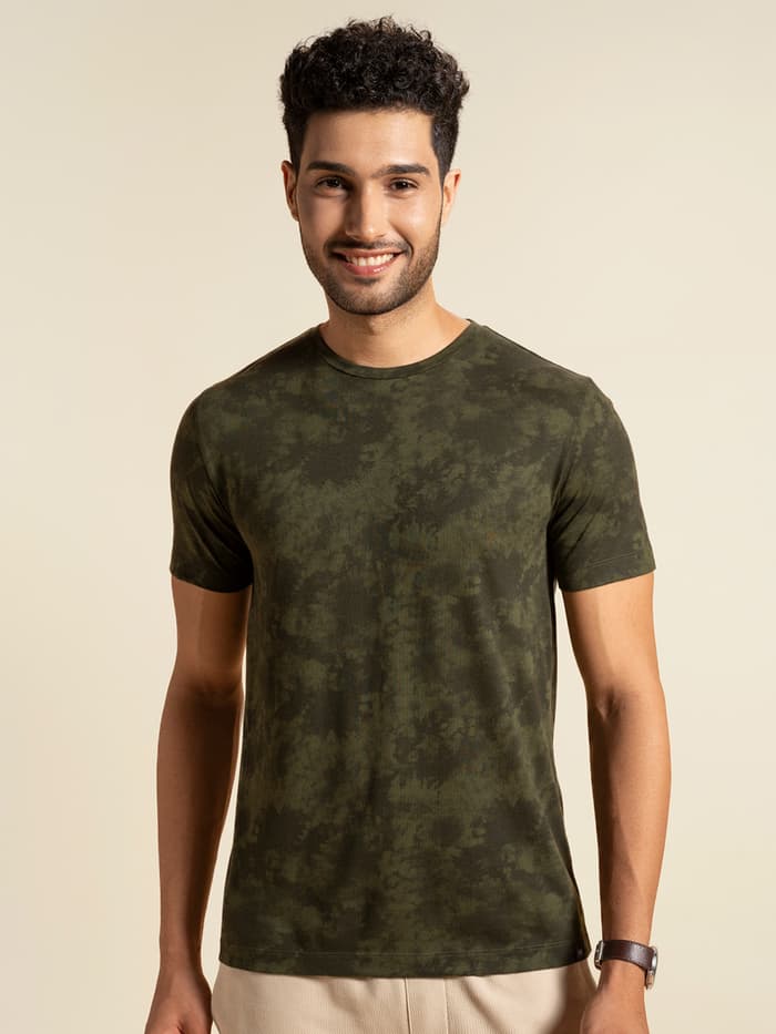 Breeeze Ultra-Light Tie-Dye T-Shirt Battle Green