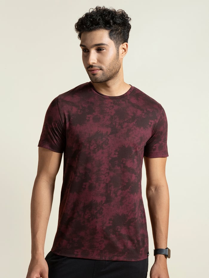 Breeeze Ultra-Light Tie-Dye T-Shirt Hippie Maroon