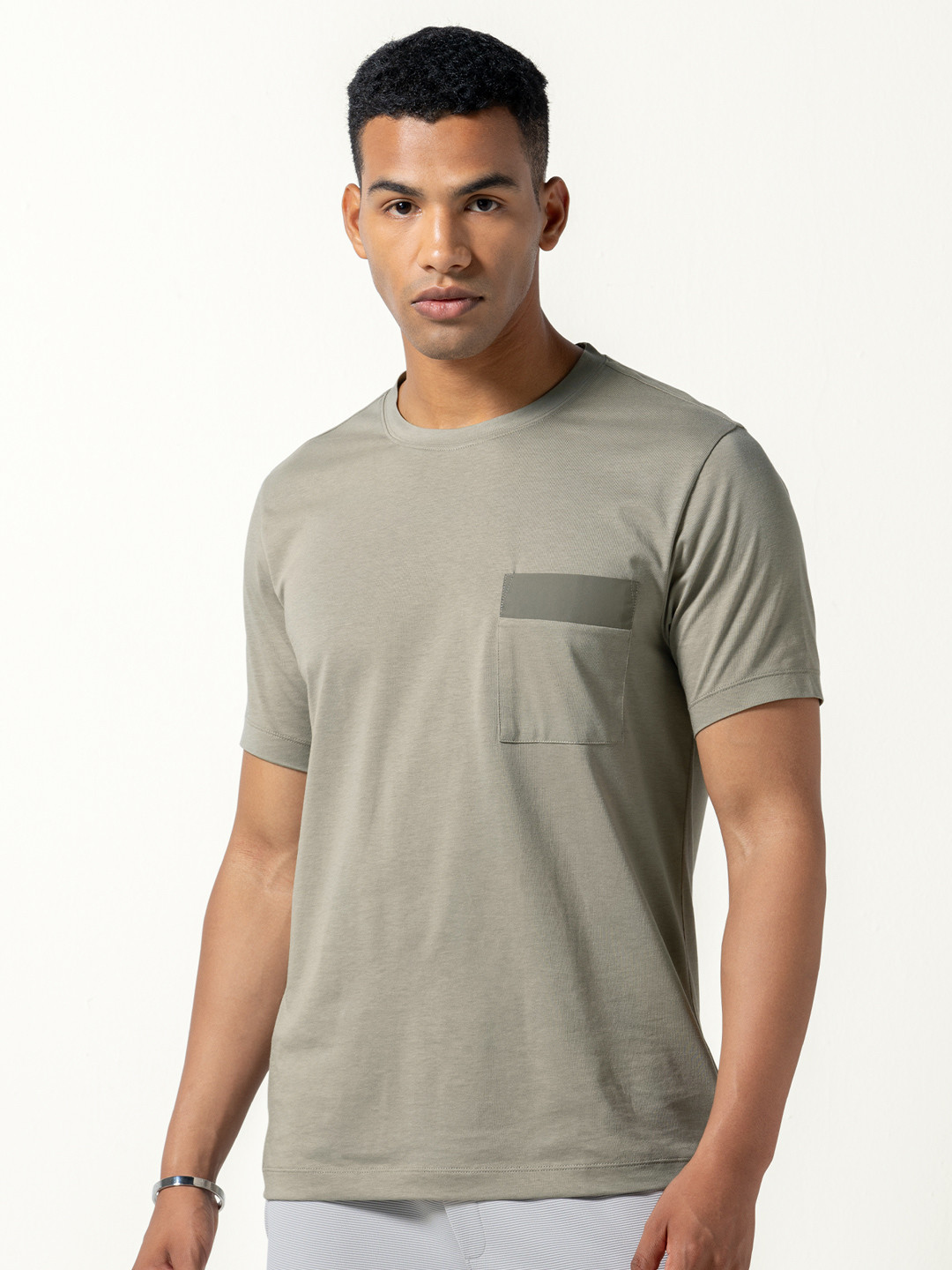 メンズ sansangear POCKET SHIRTS LIGHT GREYシャツ