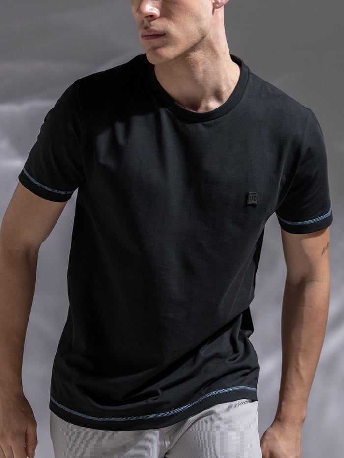 Fluid Tees Contrast Jet Black