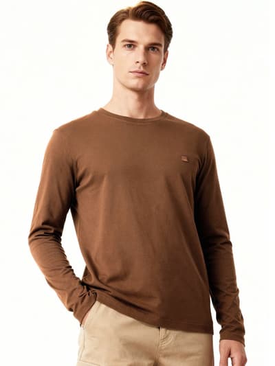 Fluid Full Sleeve T-Shirts Acadia Brown