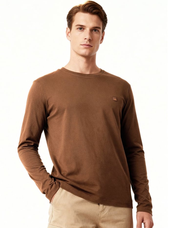 Fluid Full Sleeve T-Shirts Acadia Brown