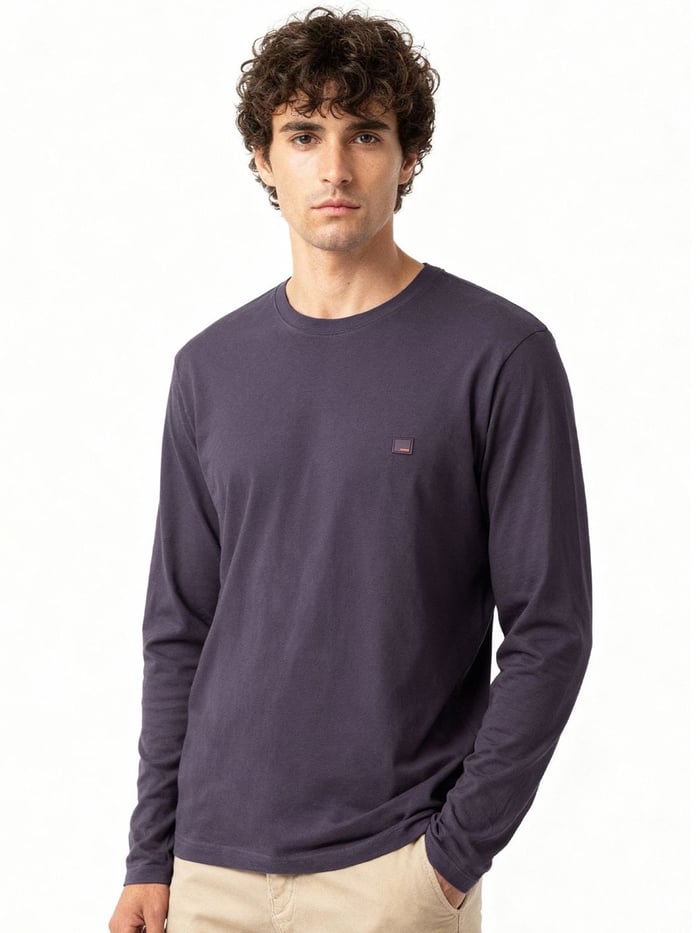 Fluid Full Sleeve T-Shirts Riverside Purple