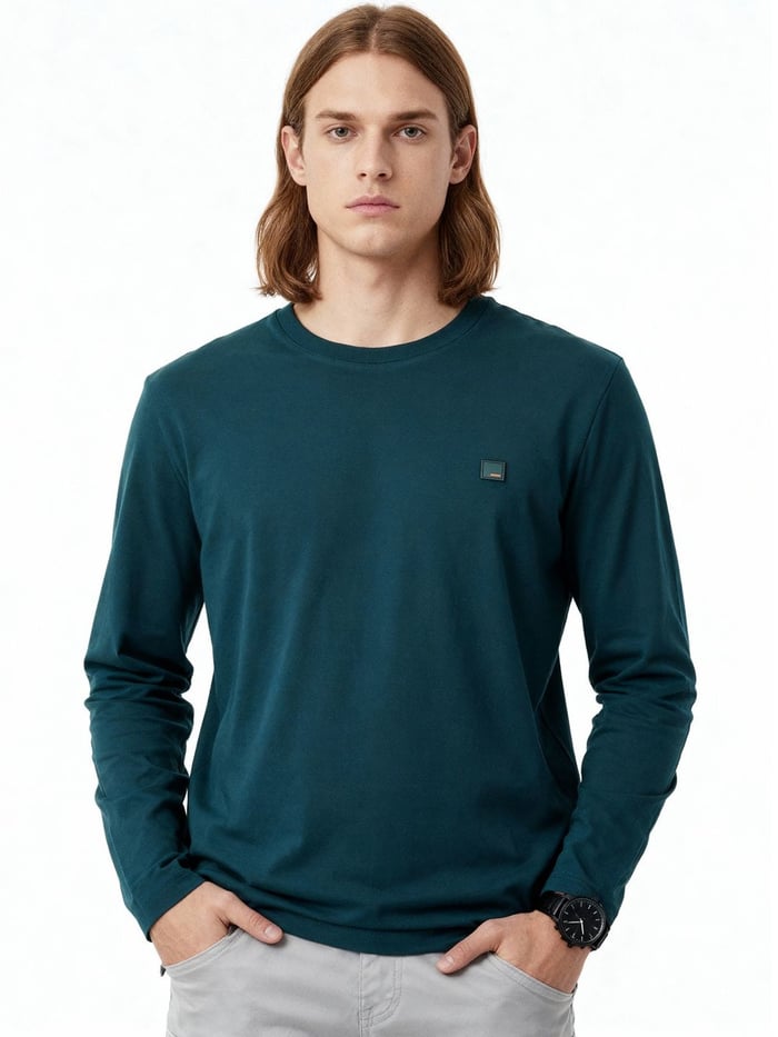 Fluid Full Sleeve T-Shirts Stanley Teal