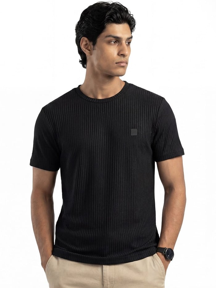 Striped T-Shirt Night Black