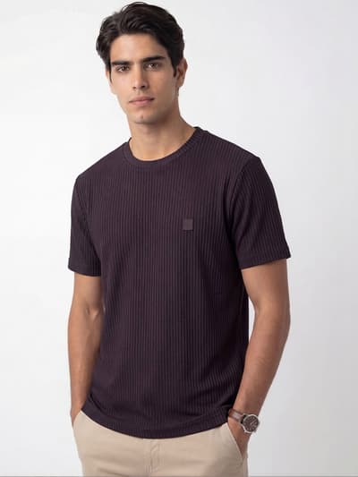 Striped T-Shirt Plum Purple