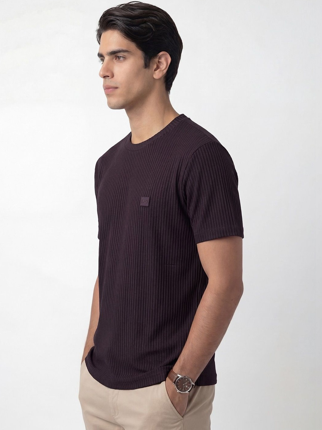 Striped T-Shirt Plum Purple